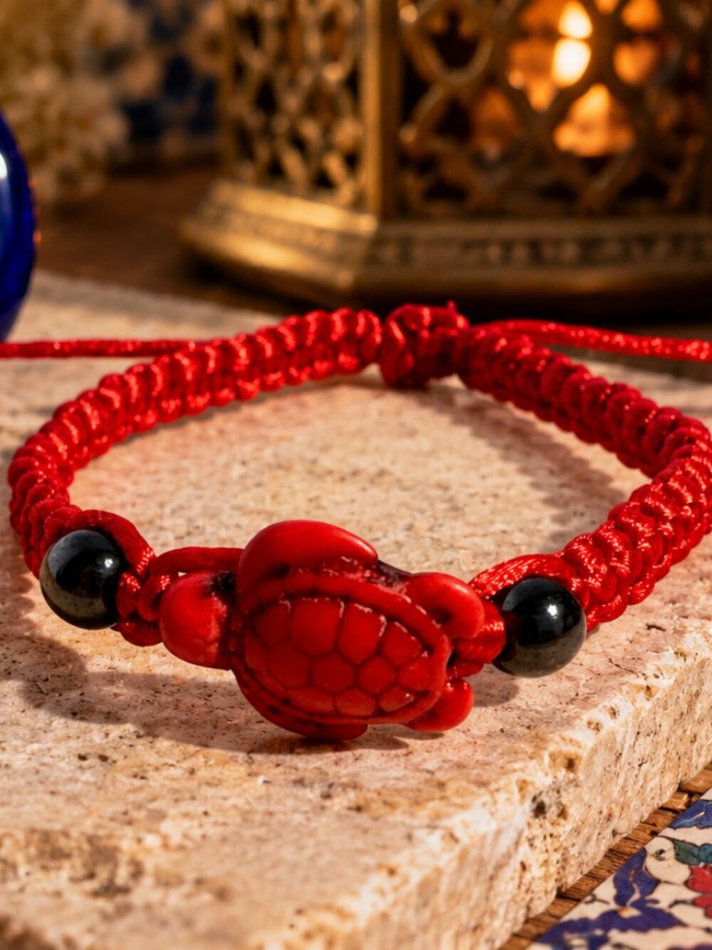 Red Sea Turtle Adjustable Macramé Bracelet